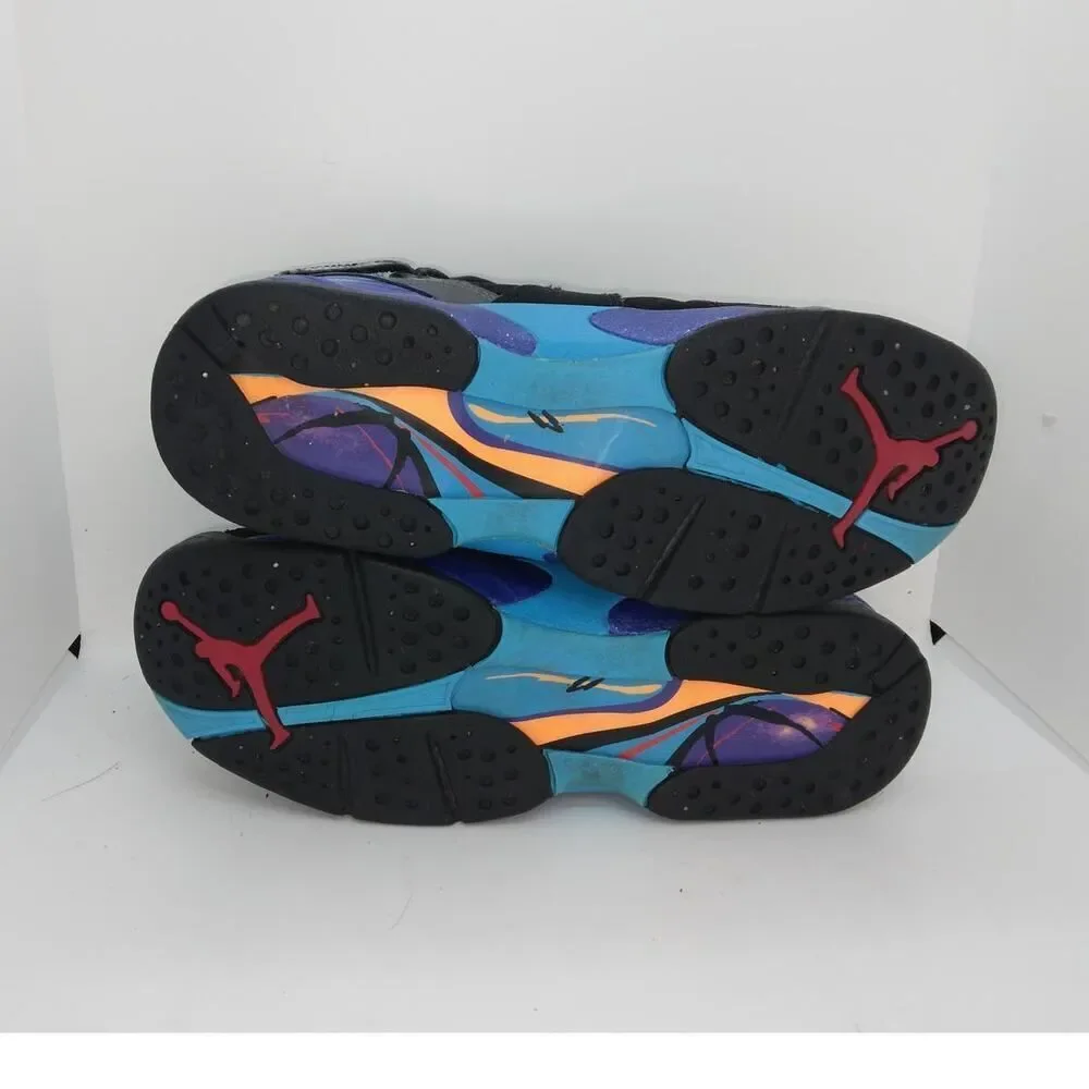 NIKE AIR JORDAN 8 Retro Big Boys Aqua/Black Sneakers - Size: 7Y